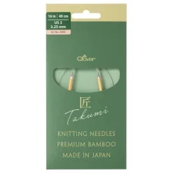Clover Takumi Pro Bamboo Circular Knitting Needles 16