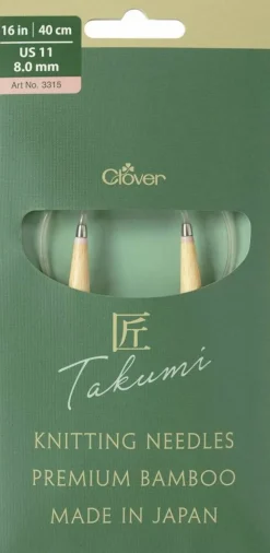 Clover Takumi Pro Bamboo Circular Knitting Needles 16