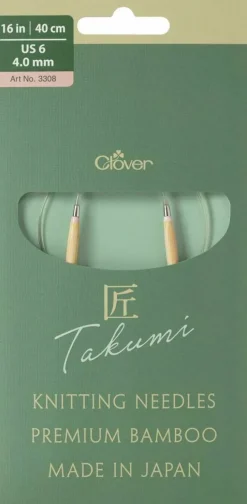 Clover Takumi Pro Bamboo Circular Knitting Needles 16