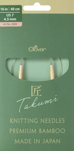 Clover Takumi Pro Bamboo Circular Knitting Needles 16