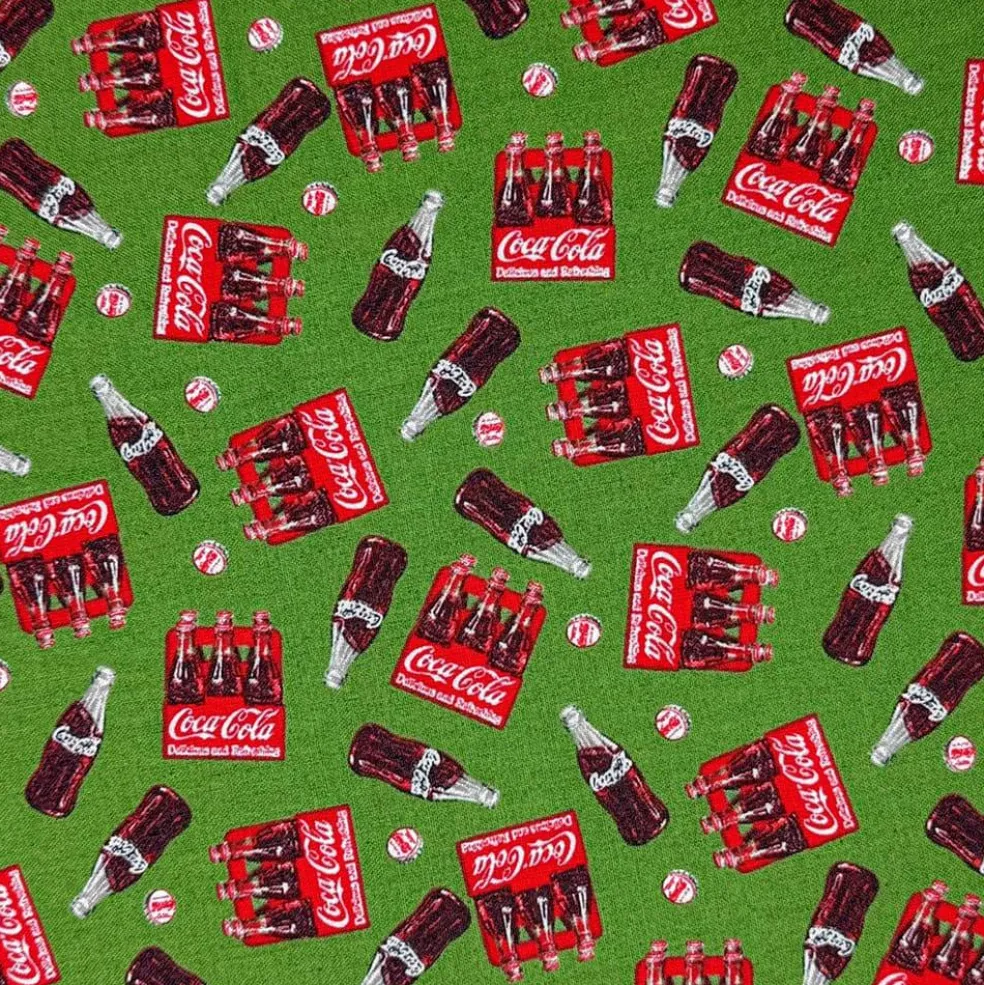Coca Cola® Crate & Bottles Cotton Fabric