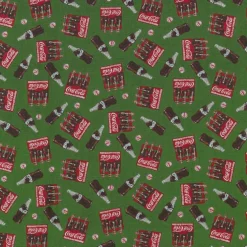 Coca Cola® Crate & Bottles Cotton Fabric