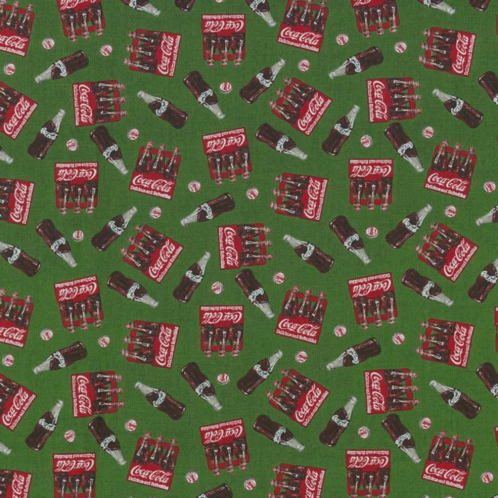 Coca Cola® Crate & Bottles Cotton Fabric