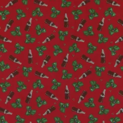 Coca Cola® Red Bottles & Bows Cotton Fabric