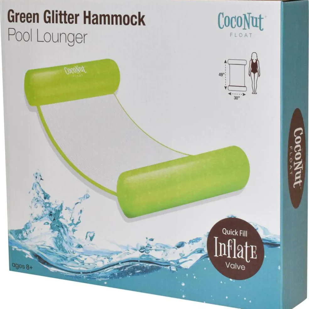 CocoNut Float 4ft. Green Glitter Hammock Pool Lounger