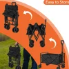 Collapsible Foldable Wagon, Utility Wagon Heavy Duty Garden Cart with Wheels