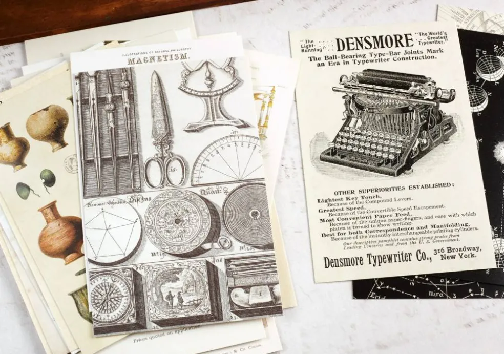 Collector's Cabinet Postcard Set: Pack of 30 Retro Style Science, Drawings, Advertisements Postcards