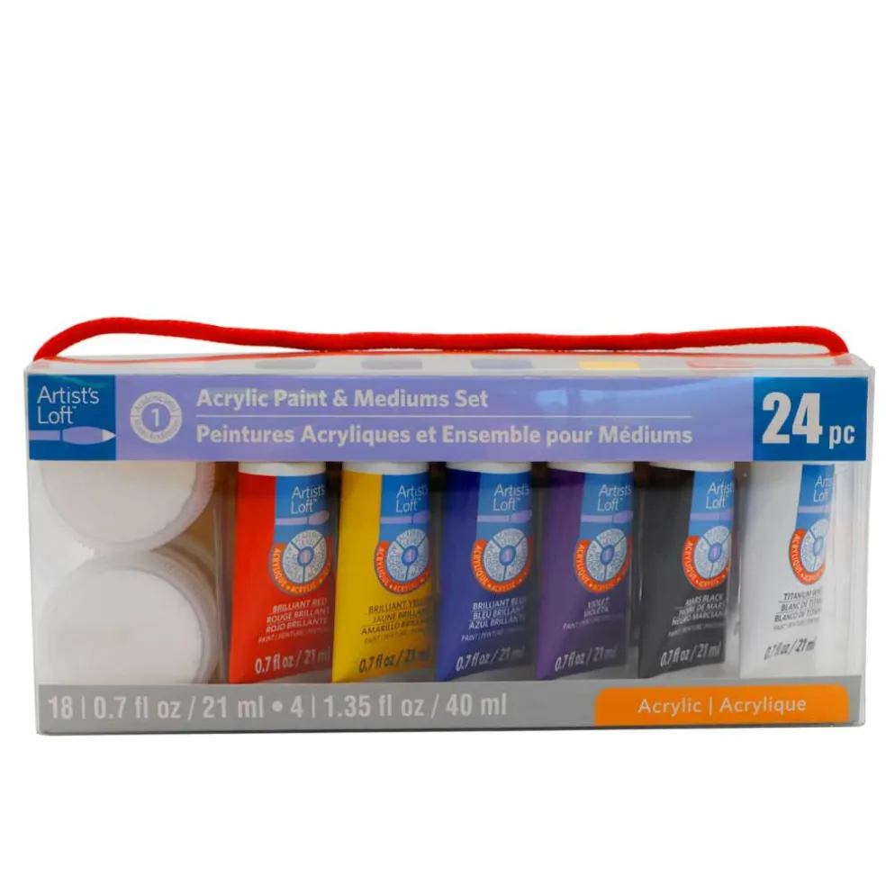 18 Color Acrylic Paint & Mediums Set by Artist's Loft™, 21ml