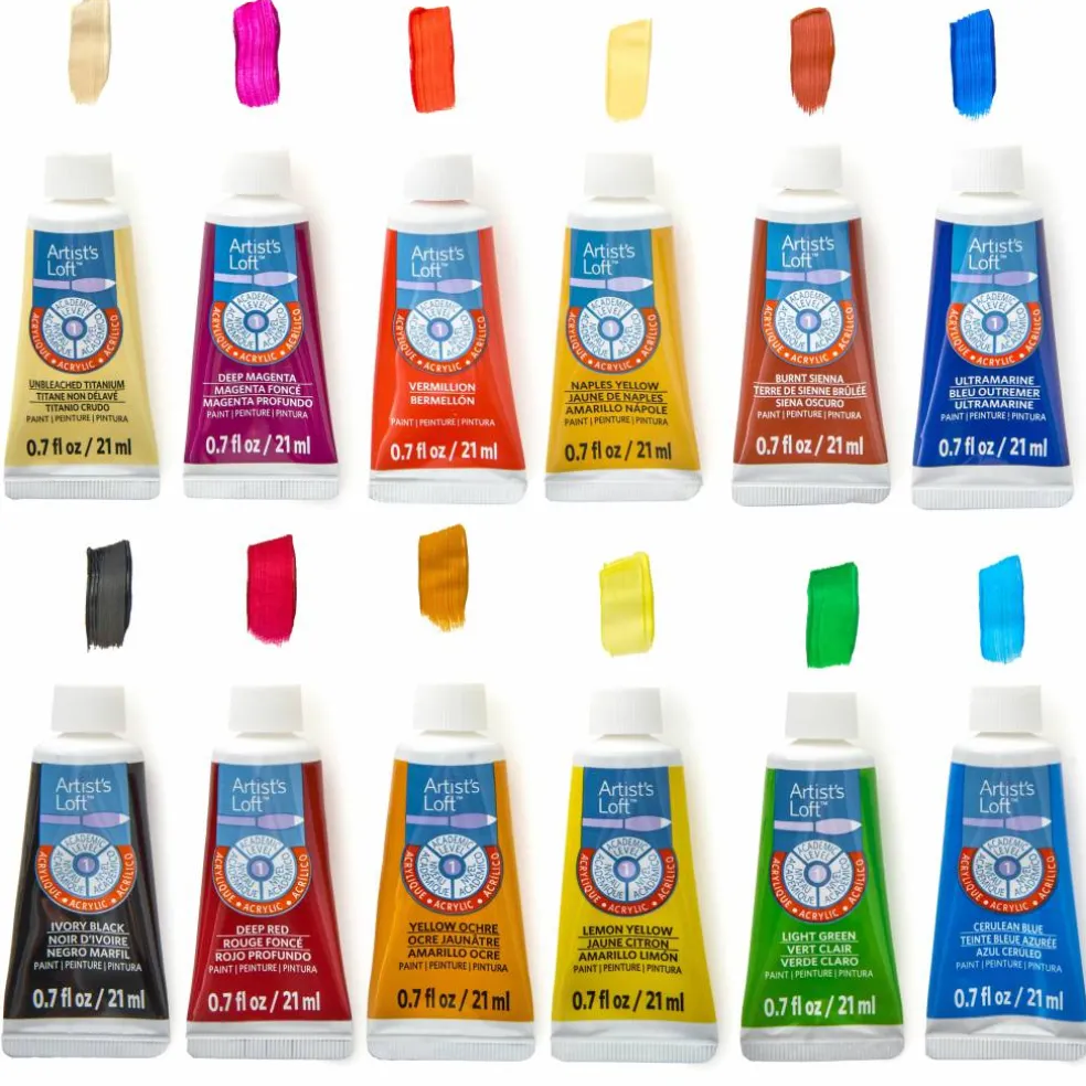24 Color Acrylic Paint Set by Artist's Loft™, 21ml