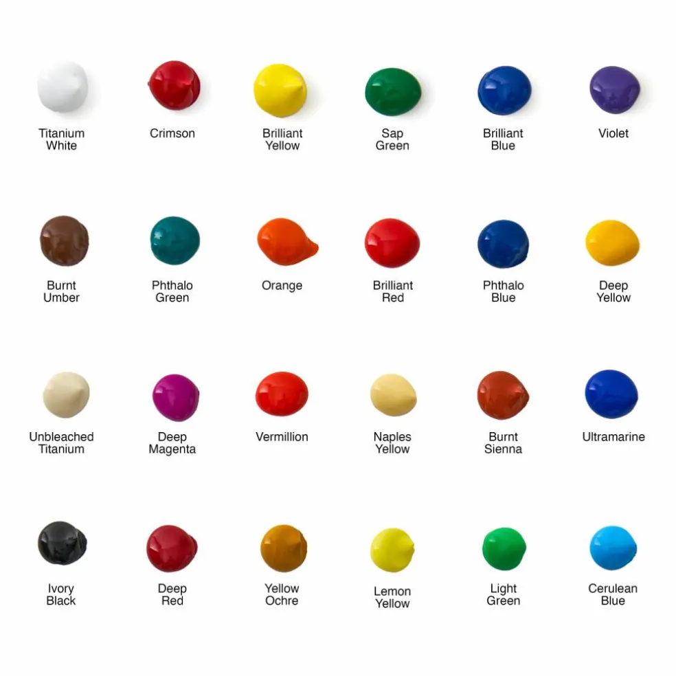 24 Color Acrylic Paint Set by Artist's Loft™, 21ml