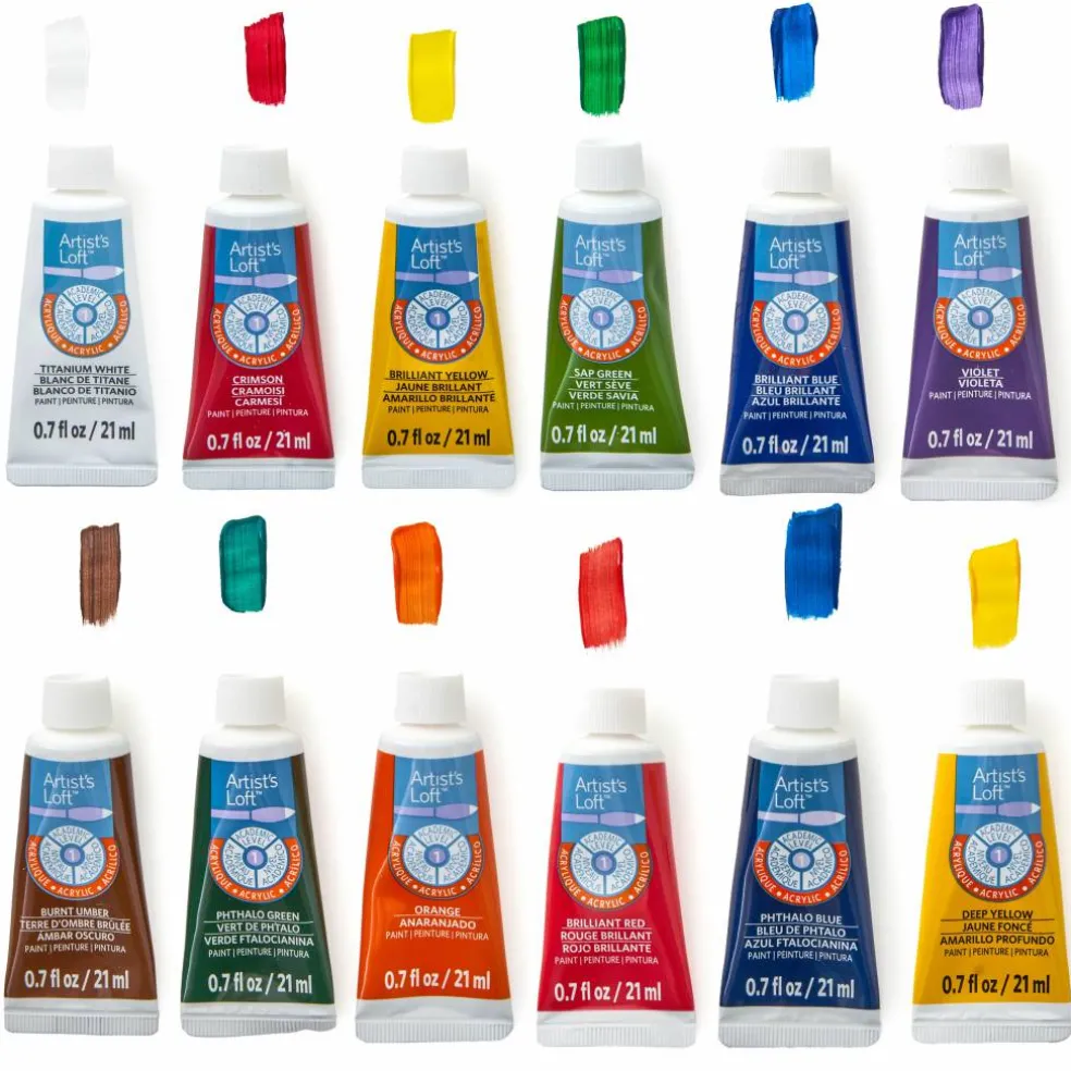 24 Color Acrylic Paint Set by Artist's Loft™, 21ml