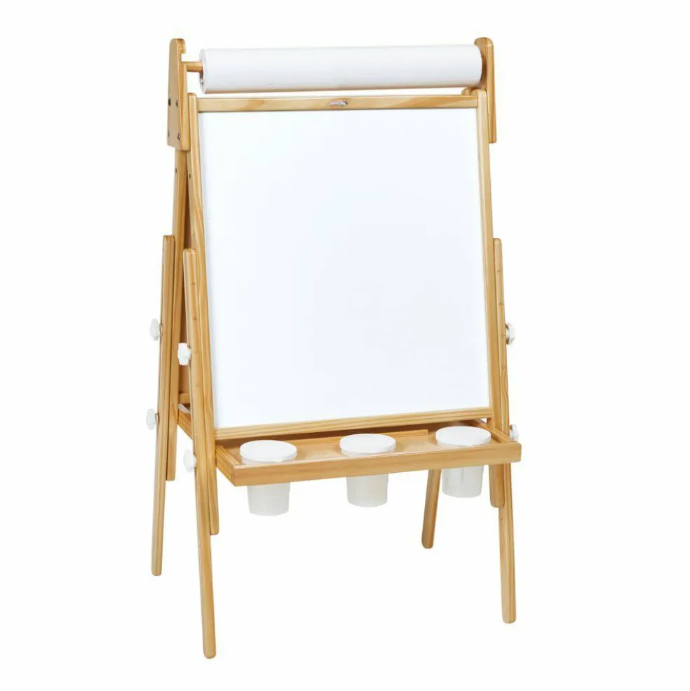 Colorations All in One Wooden Adjustable Easel for Kids, Ages 2-6+