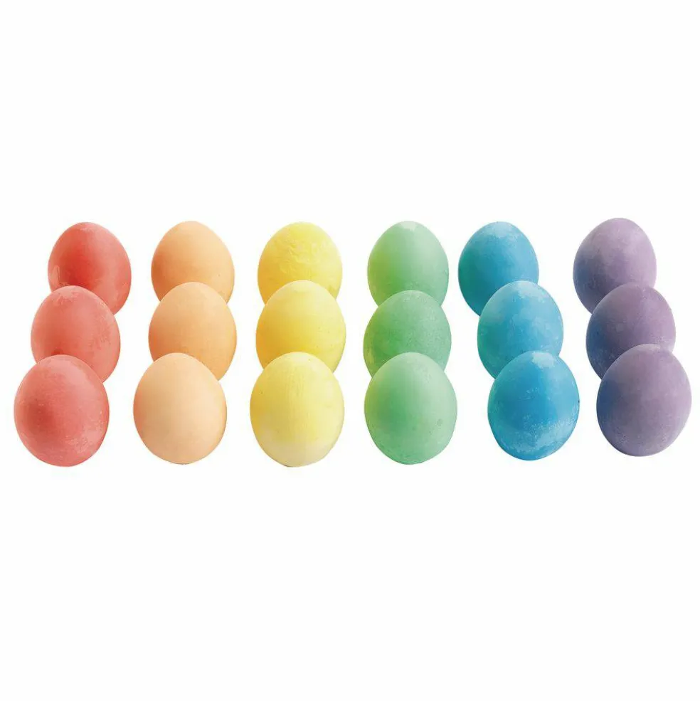 Colorations Chunky Chalk Eggs, Set of 18, Easy-Grip, 18 Months+