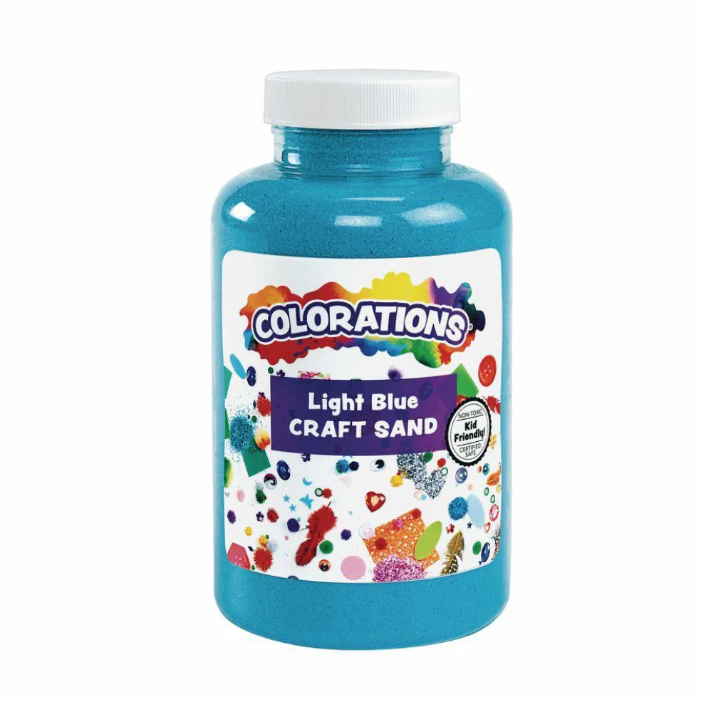Colorations Colorful Vibrant Sand, 22 oz Jar, Blue, Colored Sand