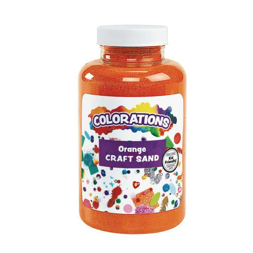 Colorations Colorful Vibrant Sand 22 oz Jar, Orange