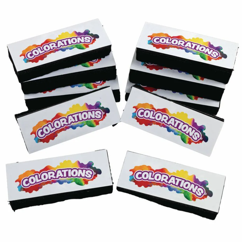 Colorations Dual Use Chalkboard/Dry-erase Eraser, Set of 10, Ages 2+