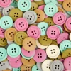 Colorations Natural Tones Wooden Buttons - 300 Pcs, 6 Colors