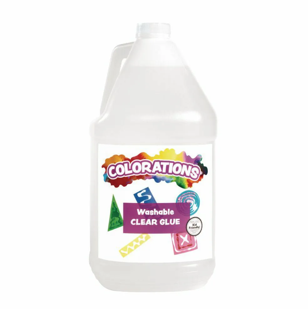 Colorations Washable Clear Glue, 1 Gallon, Non-Toxic, Great for Slime