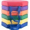 Color Coded Vinyl Floor Cushions, Hexagon, Set of 6