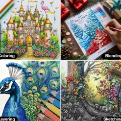 Colored Pencils for Adult Coloring Books, 72 Colors Drawing Pencils with Soft Oil-Based Cores, Professional Art Supplies for Artists, Vibrant Color Pencil Set In Zipper Case for Teens.