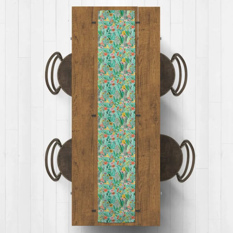 Colorful Flowers Outdoor Table Runner