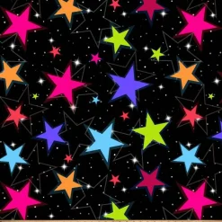 Colorful Night Stars Fleece Fabric | Free Shipping | Buy More & Save More