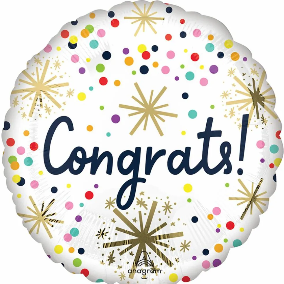 17" Colorful Sprinkle Congrats Foil Balloon