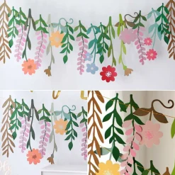 Colorful Wild Flower Garland Floral Banner