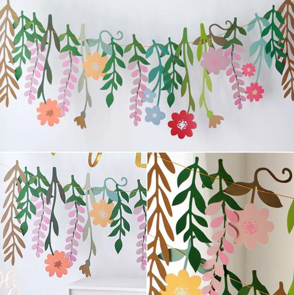 Colorful Wild Flower Garland Floral Banner