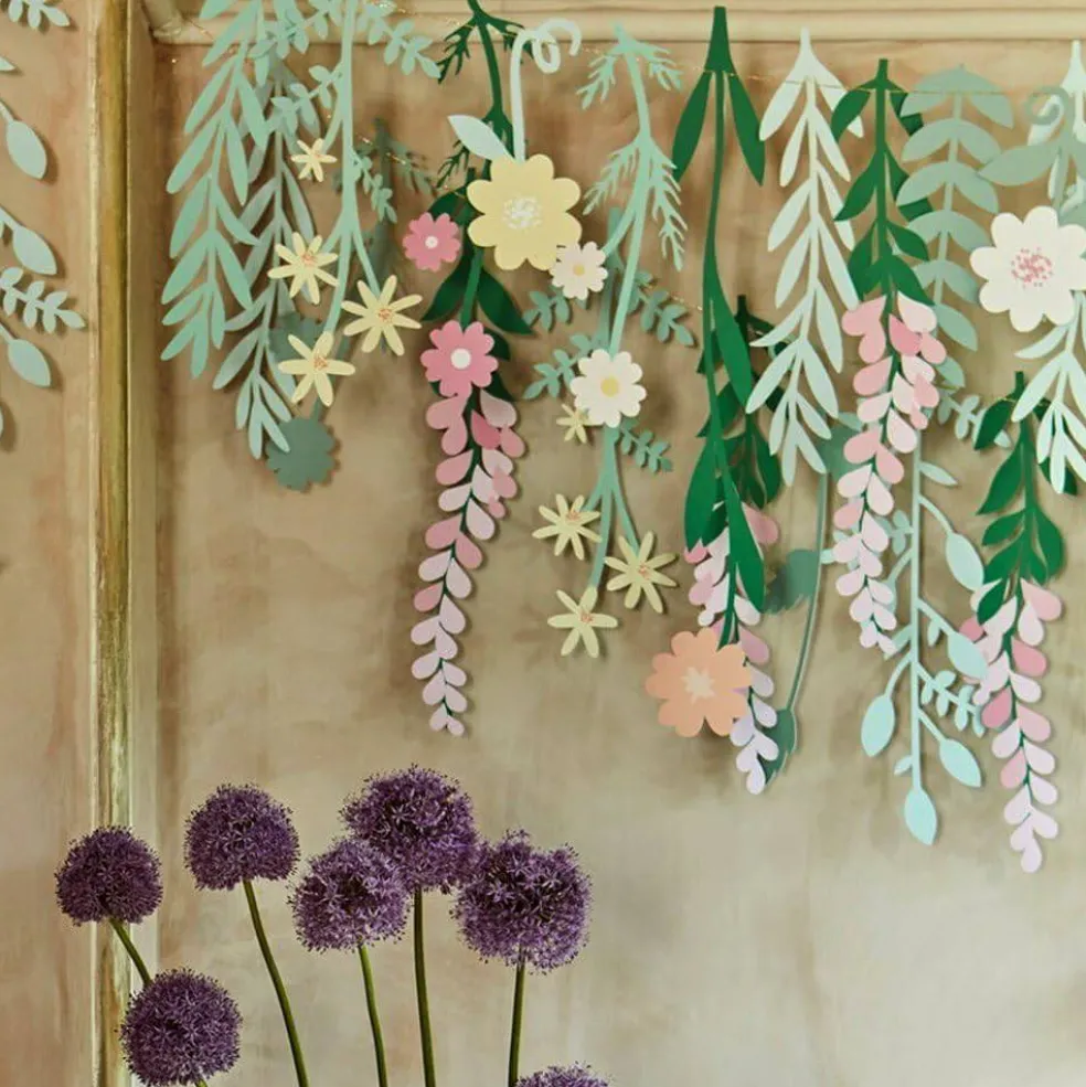 Colorful Wild Flower Garland Floral Banner