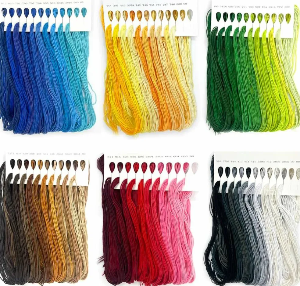 10-Color Gradient Embroidery Floss Set