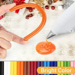 Color Hot Glue Sticks Full Size, 8" Long x 0.43" Dia Hot Melt Glue Sticks Bulk, Colored Adhesive Glue Sticks Standard for Crafting DIY Art School Gluing Project Repair Sealing, 24 PCS