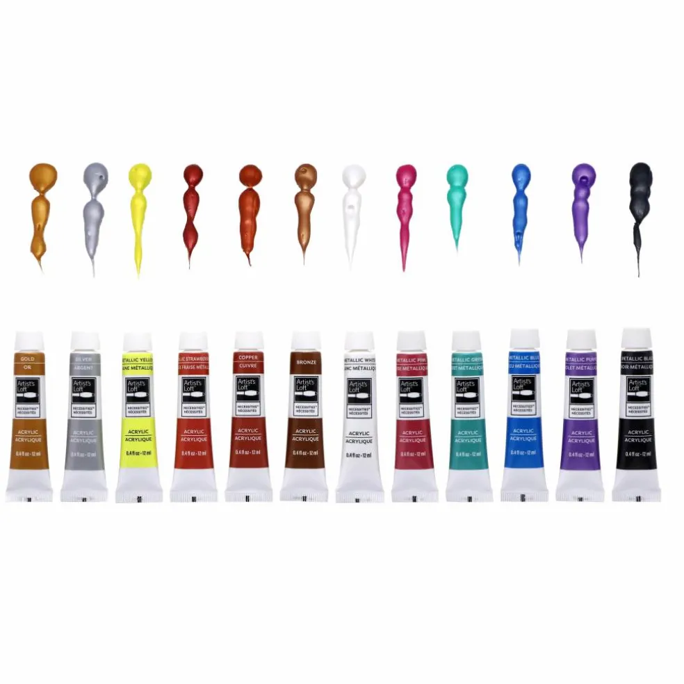 12 Color Metallic Acrylic Paint Set by Artist's Loft™ Necessities™