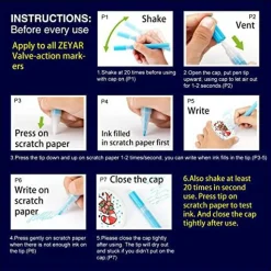 12 colors Acrylic Paint Marker Pens, Extra Fine Point, Nylon Tip, 12 colors, Water based, Expert of rock painting, Water and Fade Resistant, Non-toxic