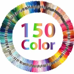 150 Color Skeins Rainbow Color Embroidery Floss,Cross Stitch Threads, Bracelet Yarn, Craft Floss