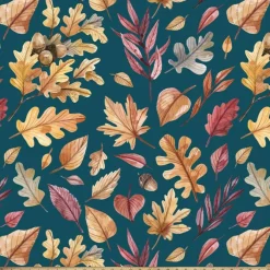 Colors of Fall Blue Anti-Pill Premium Fleece Fabric | By The Yard