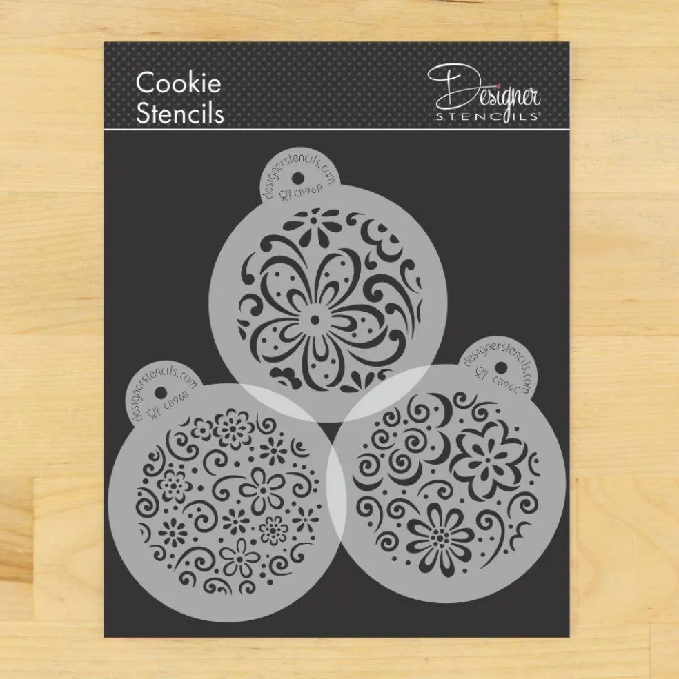 Color Splash Cookie Stencil Set | C896 by Designer Stencils | Cookie Decorating Tools |