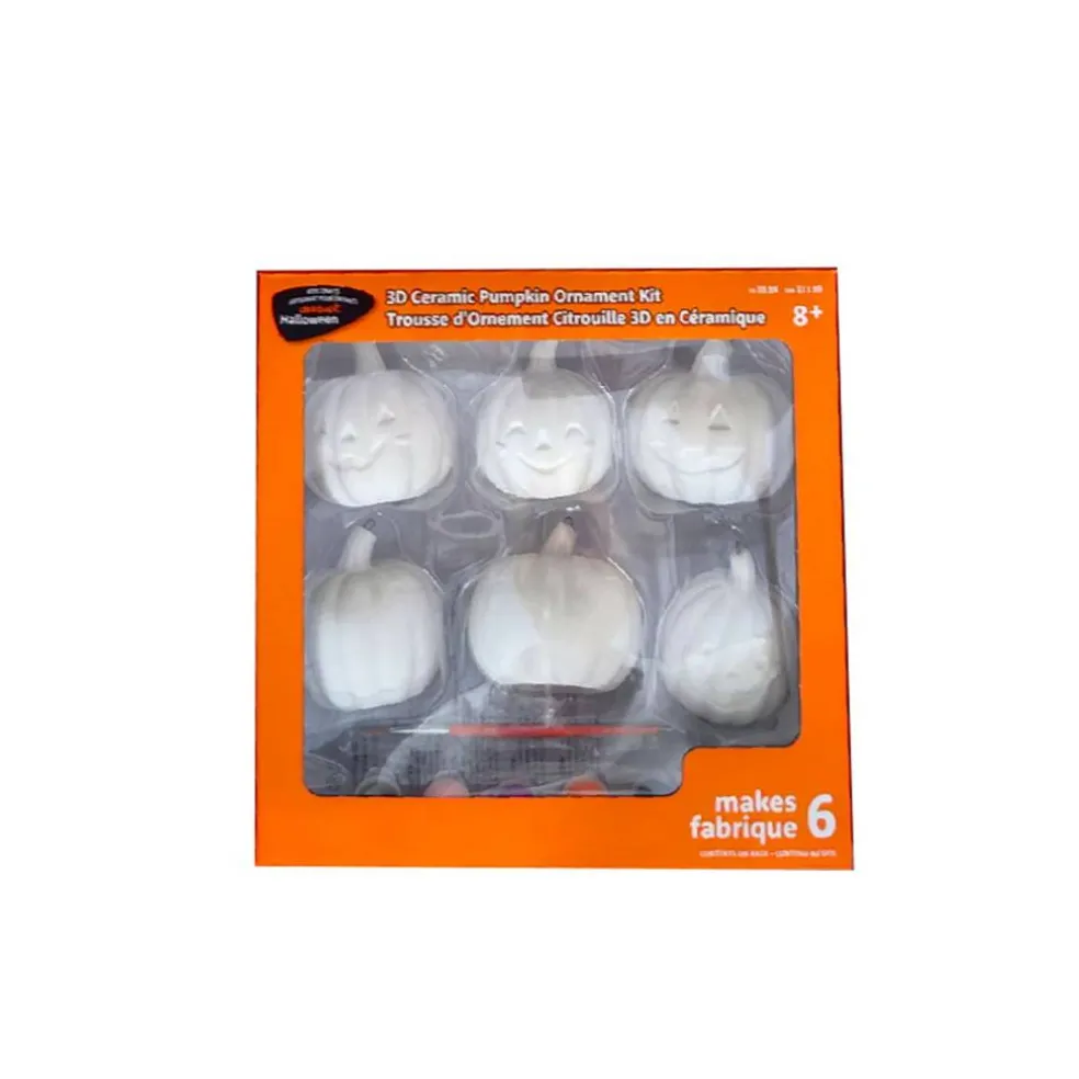 Color Your Own Ceramic Jack-o'-Lantern Ornaments Kit by Creatology™