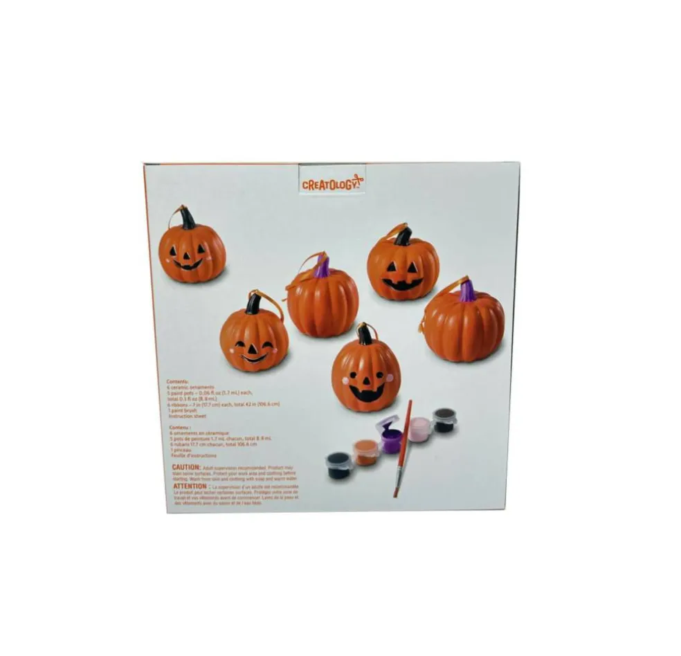 Color Your Own Ceramic Jack-o'-Lantern Ornaments Kit by Creatology™