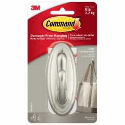 Command™ Brushed Nickel Decorative Hook