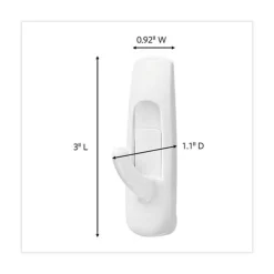 Command 3 lbs. Capacity Medium Plastic General Purpose Hooks - White (20/Pack)