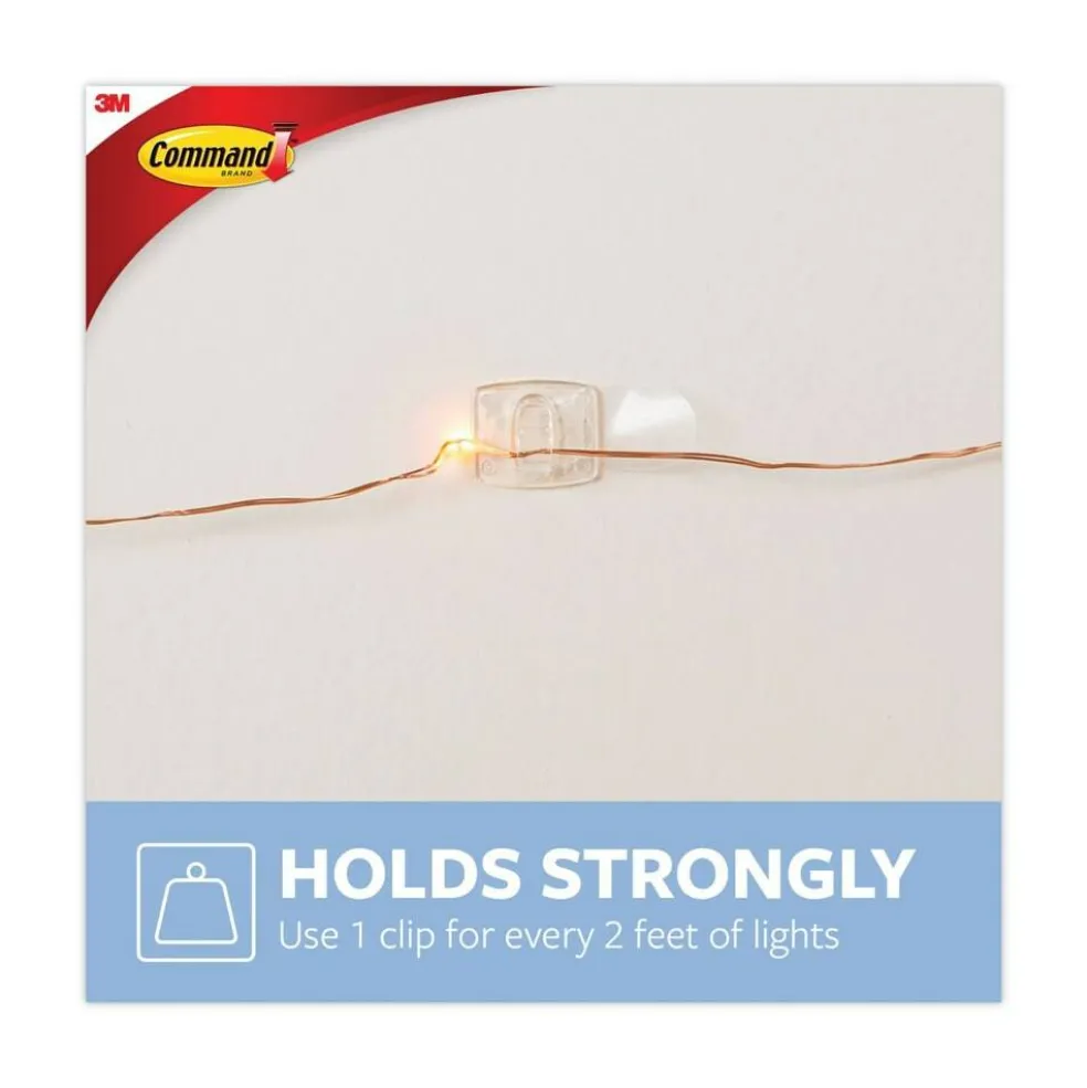 Command 0.15 lbs. Capacity Plastic Decorating Clips Hooks and Strips - Clear (40 Clips and 48 Strips/Pack)