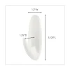 Command 3 lbs. Capacity Plastic Decorative Hooks - Medium White (6/Pack)