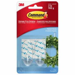 Command™ Medium Clear Hooks, 2ct.