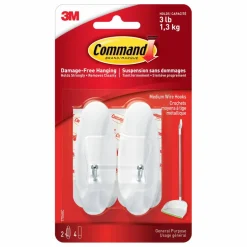 Command™ Wire Hooks, White