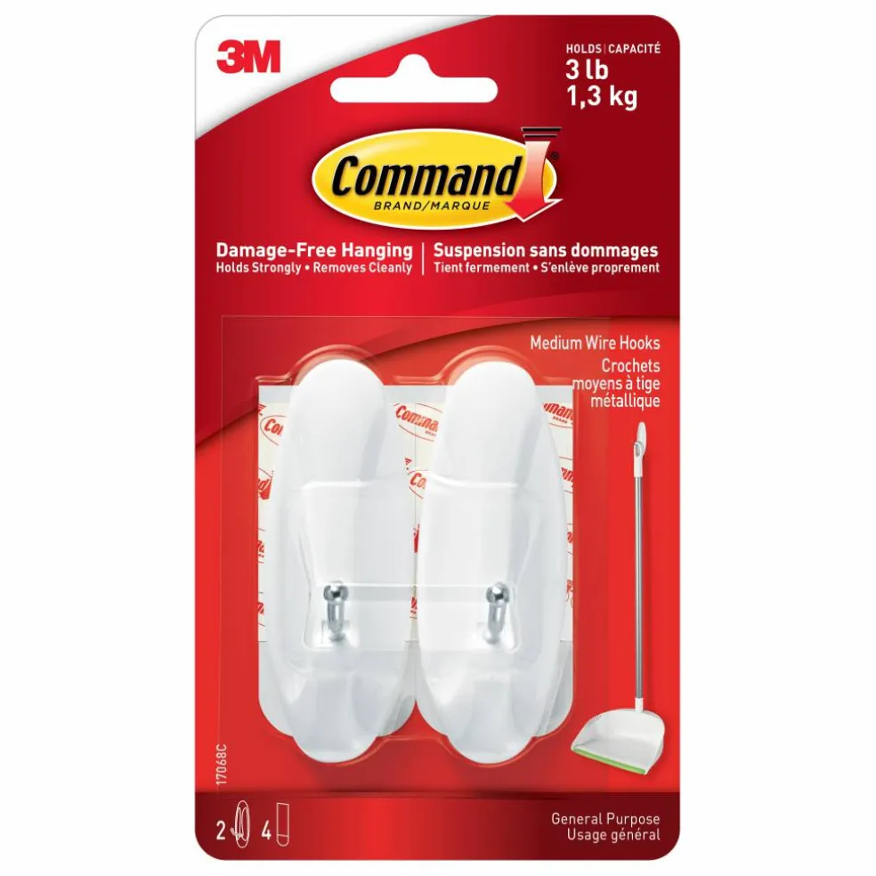 Command™ Wire Hooks, White