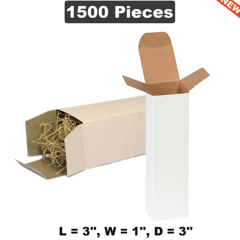 Compact Cardboard Box Ideal for Small Item Storage 3" x 1" x 3"