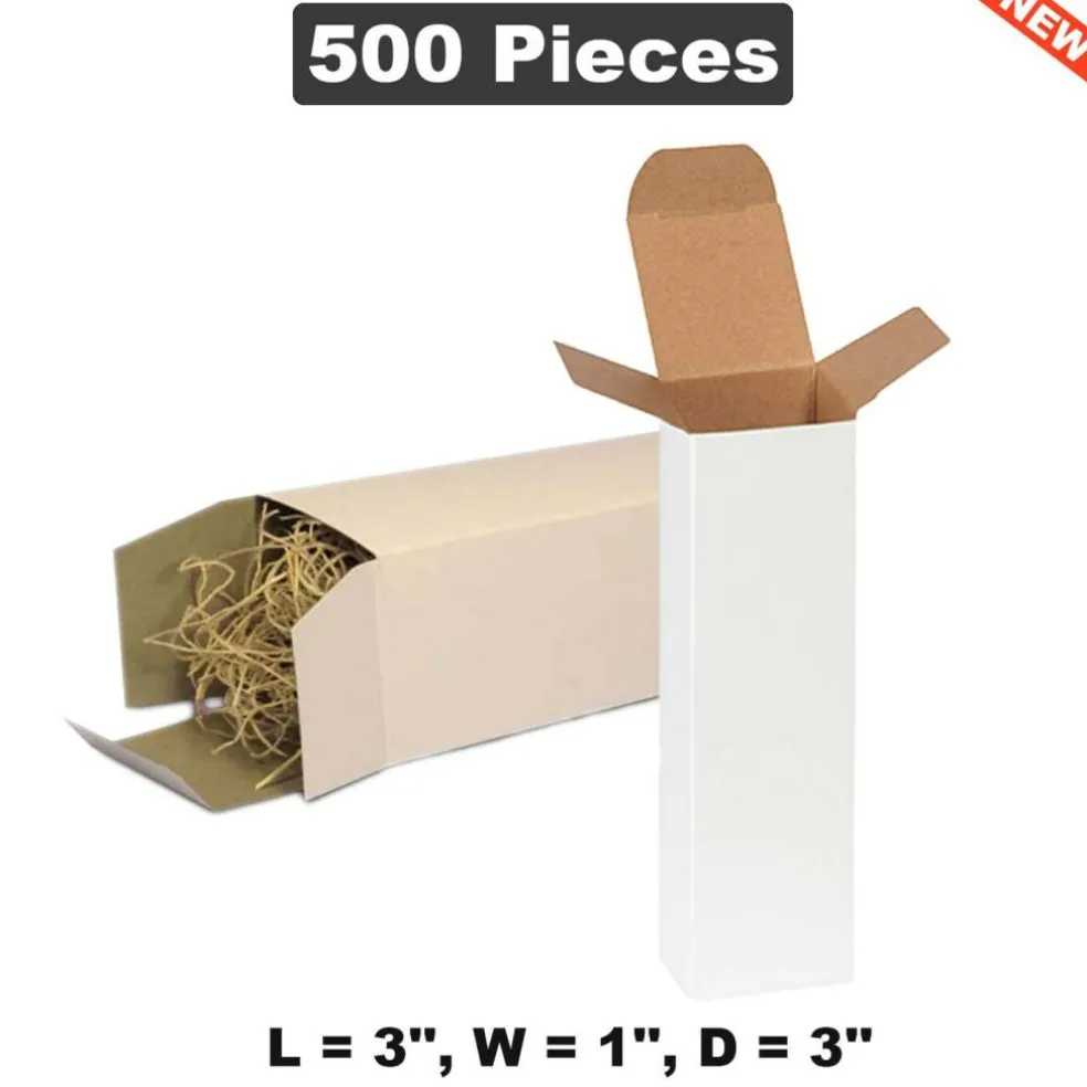 Compact Cardboard Box Ideal for Small Item Storage 3" x 1" x 3"