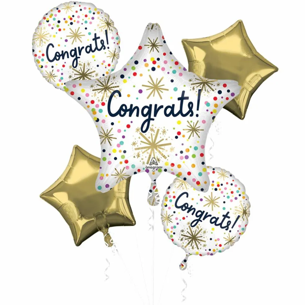 Confetti Sprinkle Congrats 5-Piece Foil Balloon Bouquet