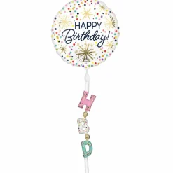 69" Confetti Sprinkle Happy Birthday Foil Balloon